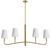 Dainolite ELN-534HC-AGB-790 - 4LT Incan Horizontal Chandelier, AGB w/ WH Shades