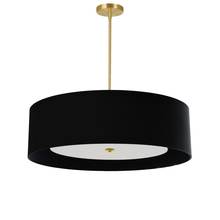 Dainolite HEL-304P-AGB-BW - 4 Light Incandescent Pendant Aged Brass Black Shade with White Diffuser