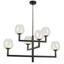 Dainolite NOR-326C-MB-CLR - 6LT Chandelier,  MB w/ CLR Glass