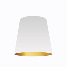 Dainolite OD-L-692 - 1 Light Tapered Drum Pendant with White on Gold Shade