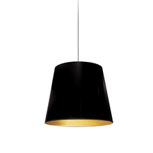 Dainolite OD-S-698 - 1 Light Tapered Drum Pendant with Black on Gold Shade