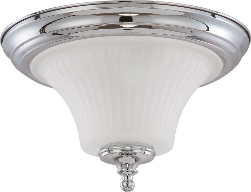 Teller - 2 Light Flush Dome with Frosted Etched Glass - Polished Chrome Finish
