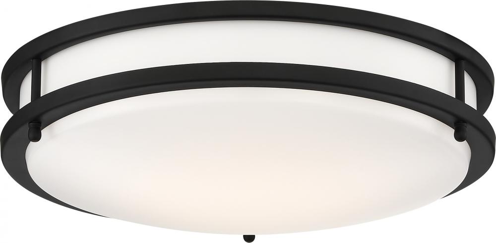 Glamour LED - 13" - Flush with White Acrylic Lens - Black Finish