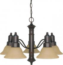 Nuvo 60/3103 - 5-Light Chandelier in Mahogany Bronze Finish with Champagne Linen Glass and (5) 13W GU24 Lamps