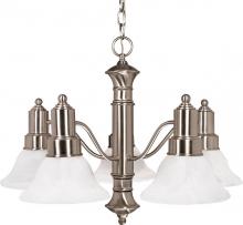 Nuvo 60/3182 - 5-Light Brushed Nickel Chandelier with Alabaster Glass and (5) 13W GU24 Lamps Included