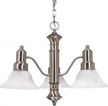 Nuvo 60/3183 - 3-Light Brushed Nickel Chandelier with Alabaster Glass and (3) 13W GU24 Lamps Included