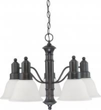 Nuvo 60/3333 - 5-Light Chandelier in Mahogany Bronze Finish with Frosted White Glass and (5) 13W GU24 Lamps