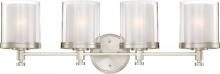 Nuvo 60/4644 - Decker; 4 Light; Vanity Fixture with Clear and Frosted Glass; Brushed Nickel Finish