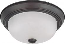 Nuvo 60/6010 - 2 Light; 11 in.; Flush Mount with Frosted White Glass; Color retail packaging; Mahogany Bronze