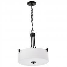 Nuvo 60/8214 - Liam; 3 Light Pendant; Matte Black; White Opal Glass