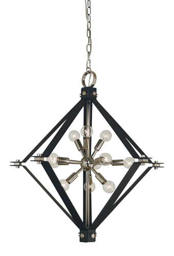 11-Light Antique Brass/Matte Black Axis Chandelier