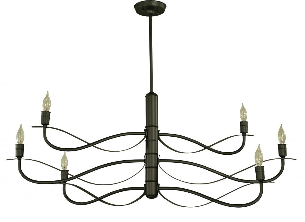 6-Light Iron Telluride Dining Chandelier