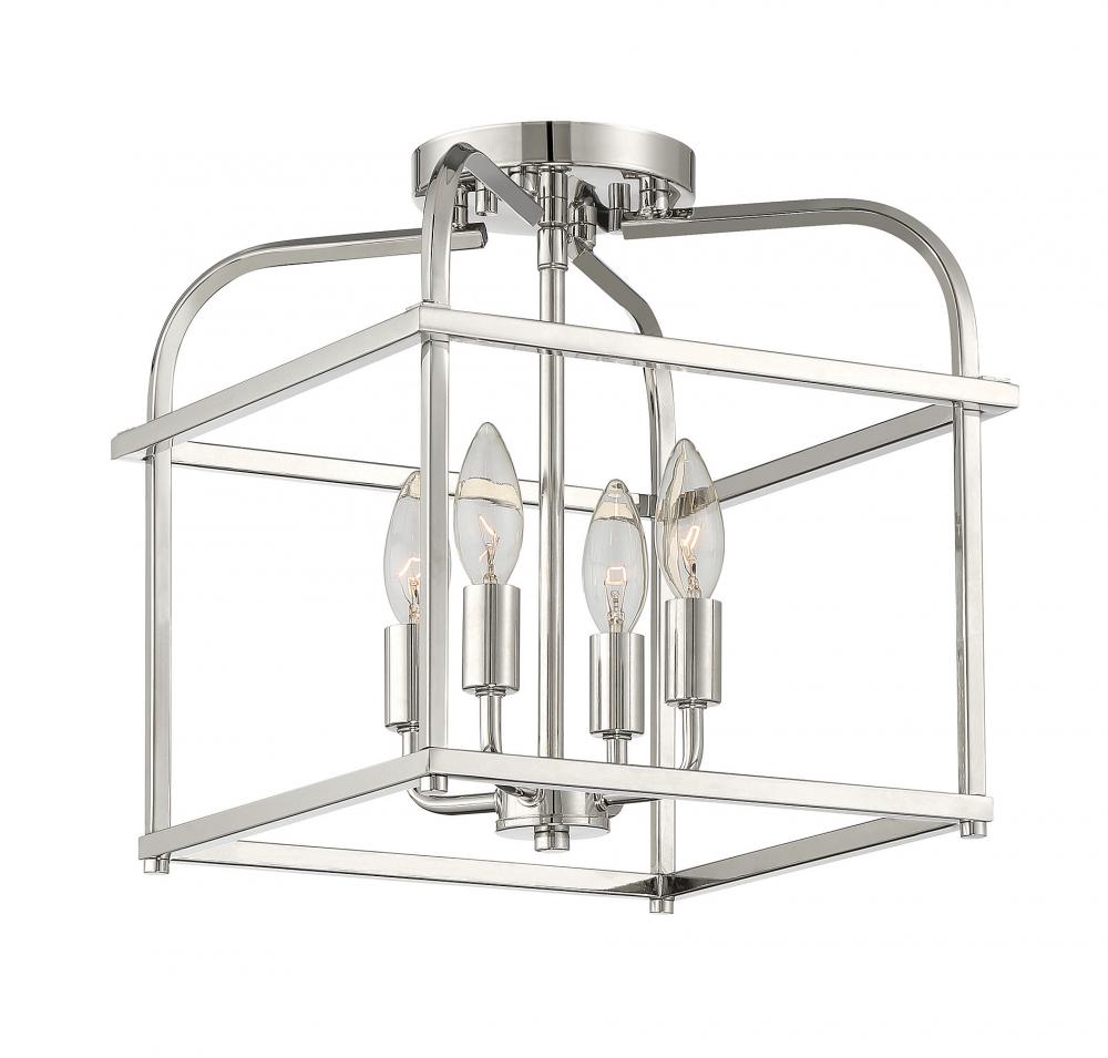 4-Light Ceiling Light in Polished Nickel