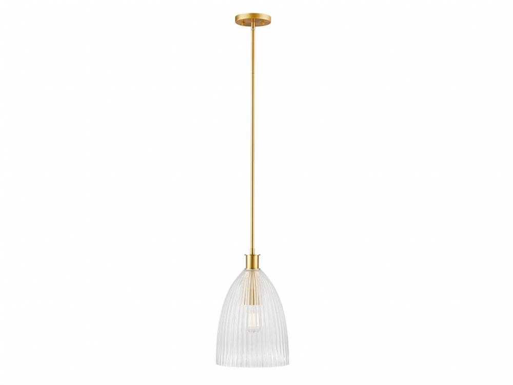 1-Light Pendant in Natural Brass