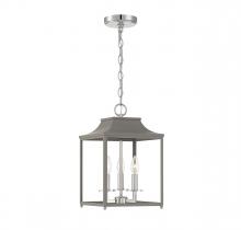 Savoy House Meridian M30013GRYPN - 3-Light Pendant in Gray with Polished Nickel