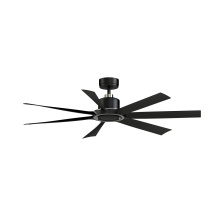 Fanimation FPD7060BLBN - Lenzi 60 inch Indoor/Outdoor Ceiling Fan with LED Light Kit - Black with Brushed Nickel blades