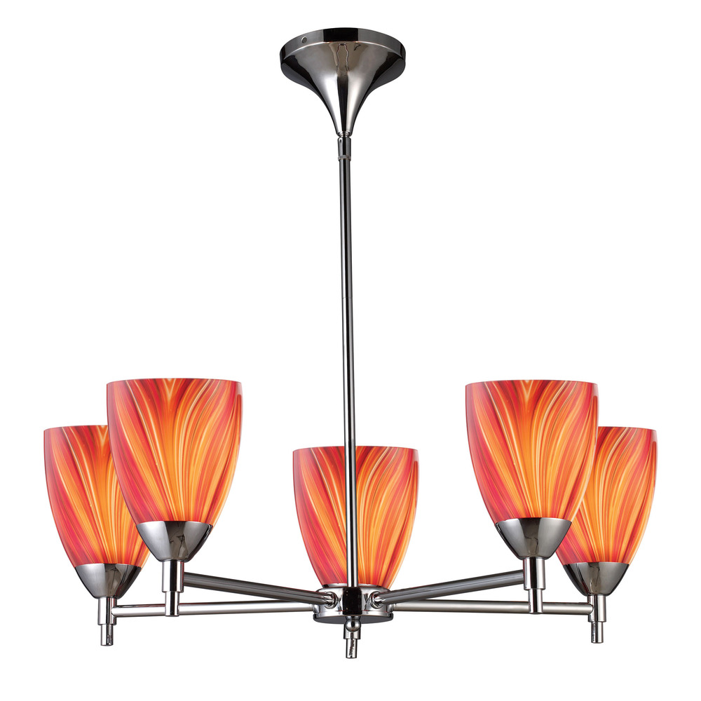 Celina 5 Light Chandelier In Polished Chrome And