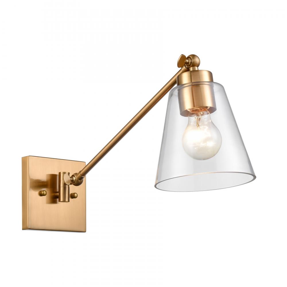 East Point 14.5'' High 1-Light Swingarm Sconce - Satin Brass