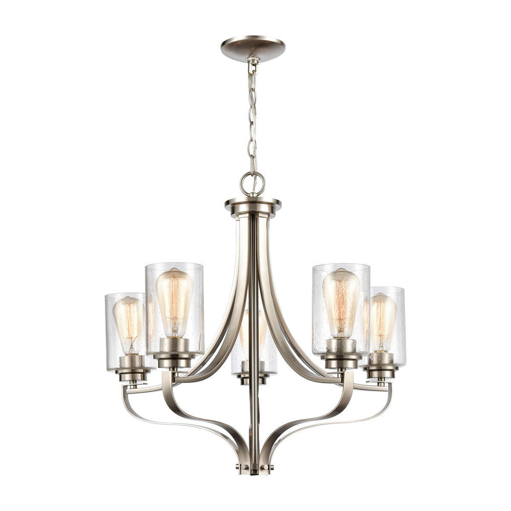 Thomas - Market Square 24'' Wide 5-Light Chandelier - Brushed Nickel